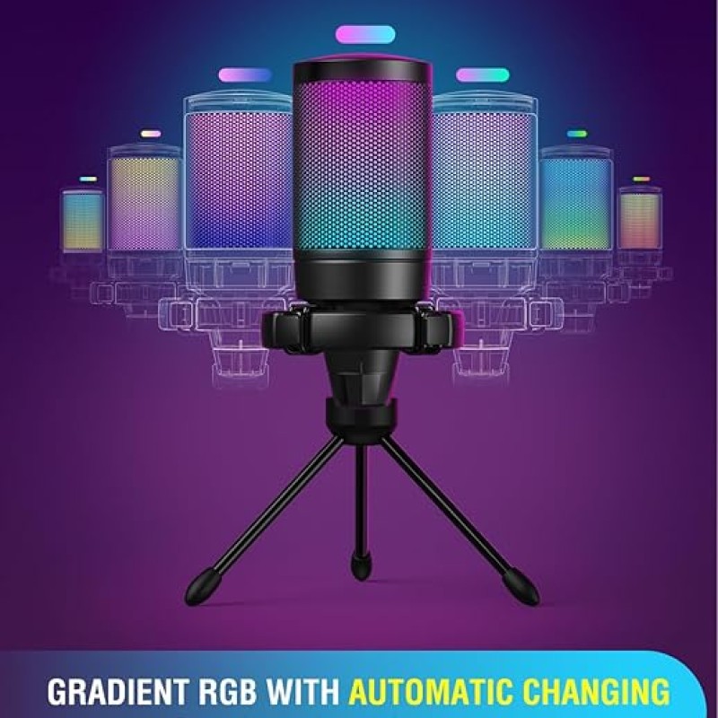 Fifine A6V USB Gaming Condenser Microphone with RGB, Quick Mute, Pop Filter, Shock Mount & Gain Control � Ideal for PC, PS5, Streaming, Discord, Twitch, Podcasts & Videos (Black) Fifine A6V USB Gaming Condenser Microphone with RGB, Quick Mute, Pop Filter, Shock Mount & Gain Control � Ideal for PC, PS5, Streaming, Discord, Twitch, Podcasts & Videos (Black)