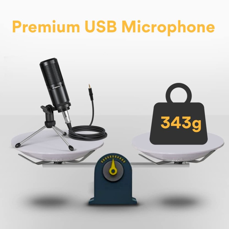 MAONO Au-Pm360Tr Trs Condenser USB Mic For Pc And Youtube Recording, Podcast Microphone For Gaming, Studio, Vlogging, Black MAONO Au-Pm360Tr Trs Condenser USB Mic For Pc And Youtube Recording, Podcast Microphone For Gaming, Studio, Vlogging, Black