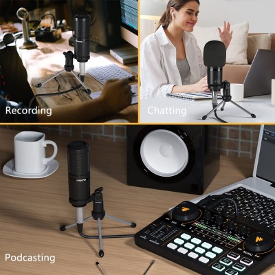 MAONO Au-Pm360Tr Trs Condenser USB Mic For Pc And Youtube Recording, Podcast Microphone For Gaming, Studio, Vlogging, Black MAONO Au-Pm360Tr Trs Condenser USB Mic For Pc And Youtube Recording, Podcast Microphone For Gaming, Studio, Vlogging, Black