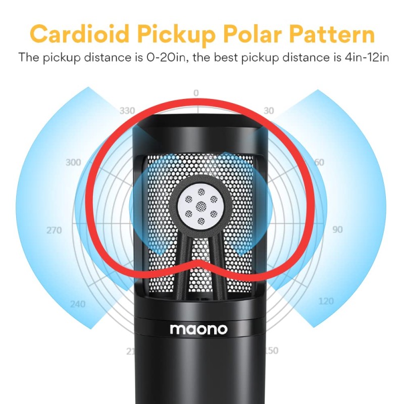 MAONO Au-Pm360Tr Trs Condenser USB Mic For Pc And Youtube Recording, Podcast Microphone For Gaming, Studio, Vlogging, Black MAONO Au-Pm360Tr Trs Condenser USB Mic For Pc And Youtube Recording, Podcast Microphone For Gaming, Studio, Vlogging, Black
