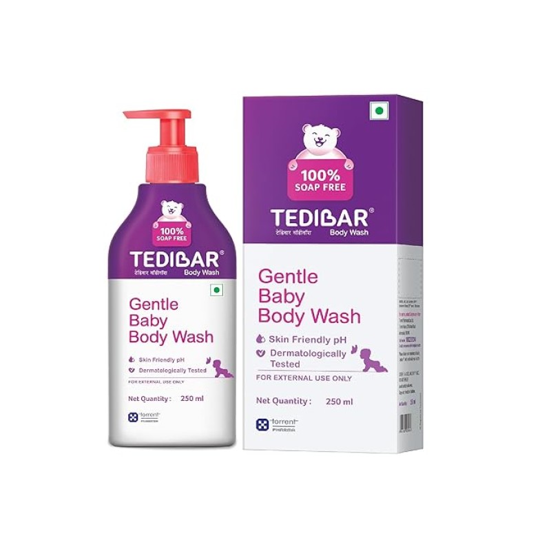Tedibar - Body wash for Babies| 100% soap & Alkali free | Skin-friendly pH 5.5| Recommended by pediatricians | Prevents Dryness & Rashes | Suitable for Newborn Baby| 250ml Tedibar - Body wash for Babies| 100% soap & Alkali free | Skin-friendly pH 5.5| Recommended by pediatricians | Prevents Dryness & Rashes | Suitable for Newborn Baby| 250ml