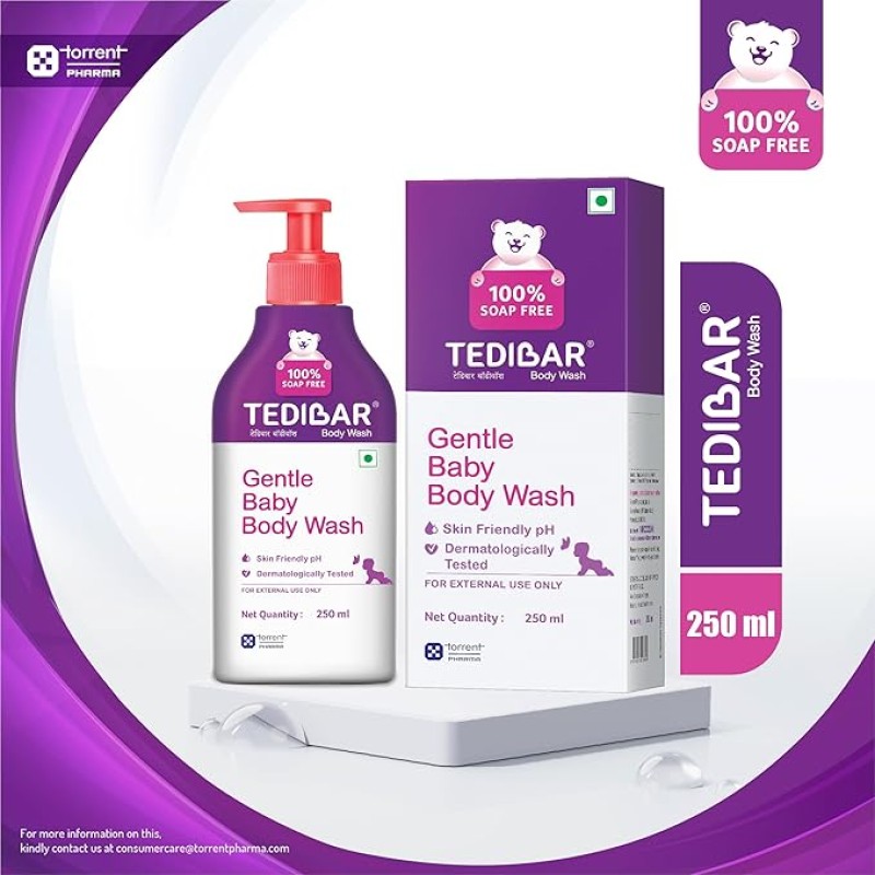 Tedibar - Body wash for Babies| 100% soap & Alkali free | Skin-friendly pH 5.5| Recommended by pediatricians | Prevents Dryness & Rashes | Suitable for Newborn Baby| 250ml Tedibar - Body wash for Babies| 100% soap & Alkali free | Skin-friendly pH 5.5| Recommended by pediatricians | Prevents Dryness & Rashes | Suitable for Newborn Baby| 250ml