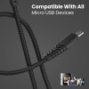 Portronics Konnect B Micro USB Cables For Fast Charging & Data Sync 3.0 Amp with PVC Heads I Nylon Braided I 1 mtr(Black)