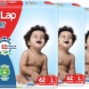 LuvLap Pant Style Baby Diapers, Large (LG) For babies of 9 to 14Kg, Pack of 3 (62 Pants x 3 = 186 Pants),with Aloe Vera Lotion for rash protection, with upto 12hr protection, Diapers LuvLap Pant Style Baby Diapers, Large (LG) For babies of 9 to 14Kg, Pack of 3 (62 Pants x 3 = 186 Pants),with Aloe Vera Lotion for rash protection, with upto 12hr protection, Diapers