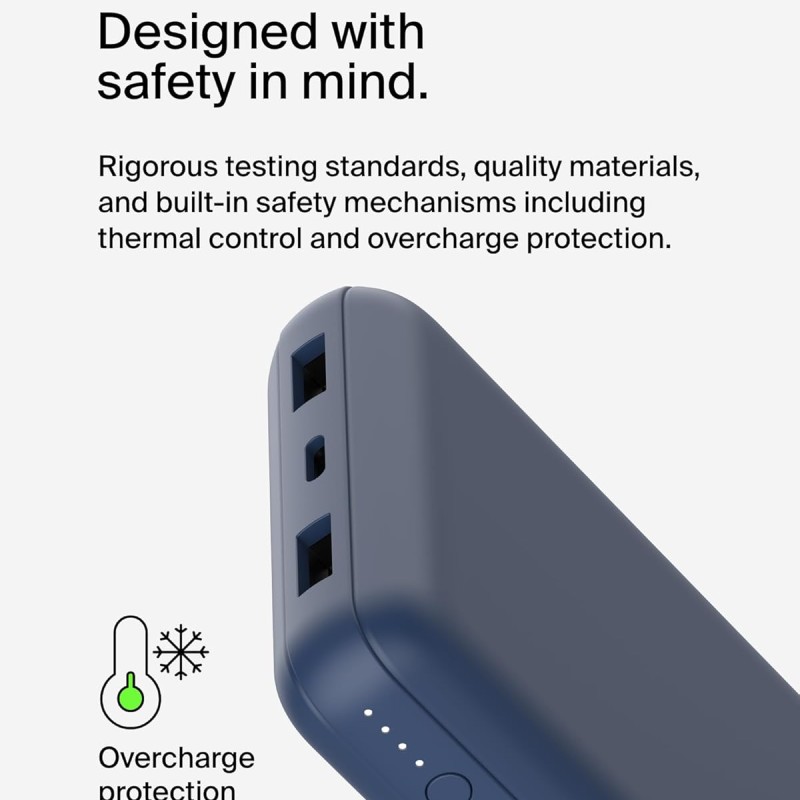 Belkin 20000 mAh Power Bank | Super Fast Charging | USB-C PD Port | 15W Charging for iPhone Series (16, 16 Pro Max), Samsung Galaxy, Google Pixel & More | 2 Years Warranty | Blue Belkin 20000 mAh Power Bank | Super Fast Charging | USB-C PD Port | 15W Charging for iPhone Series (16, 16 Pro Max), Samsung Galaxy, Google Pixel & More | 2 Years Warranty | Blue
