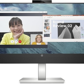 HP M24 23.8-inch(60.45 cm) LED 1923 x 1080 Pixels FHD IPS 3-Sided Micro-Edge Monitor, AMD FreeSync, 5 MP Webcam, 75Hz, 99% sRGB, 1xHDMI 1.4, 300 nits(459J4AA), M24 Webcam Monitor, Black