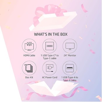 HP M24 23.8-inch(60.45 cm) LED 1923 x 1080 Pixels FHD IPS 3-Sided Micro-Edge Monitor, AMD FreeSync, 5 MP Webcam, 75Hz, 99% sRGB, 1xHDMI 1.4, 300 nits(459J4AA), M24 Webcam Monitor, Black