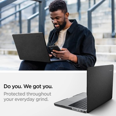 Spigen Urban Fit Designed for New MacBook Pro 16 inch Hard Shell Case with M4/Pro/Max (2024) and M3/M2/M1/Pro/Max (2023-2021) - Black