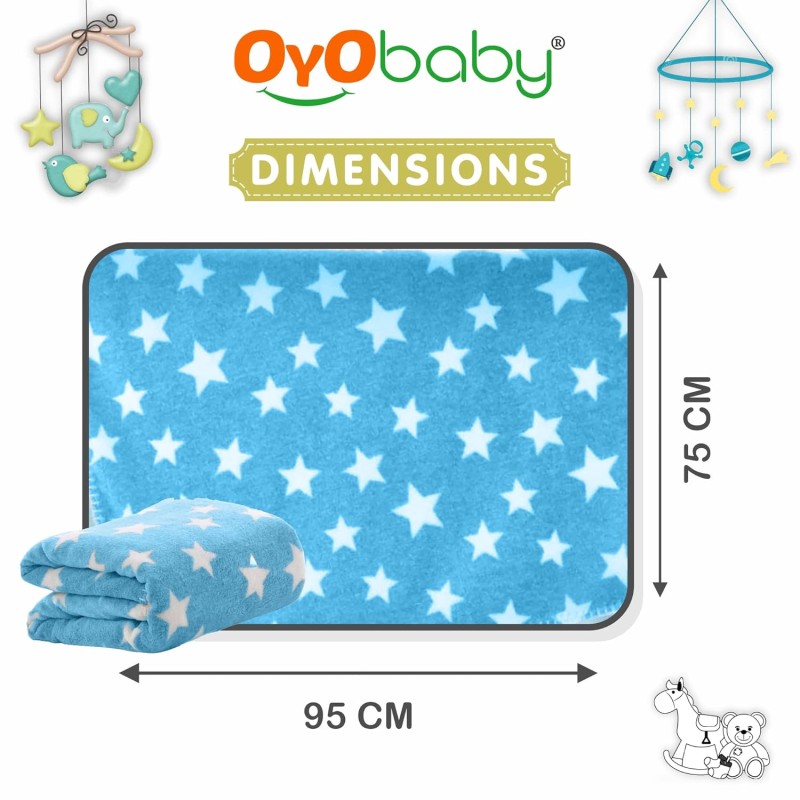 OYO BABY New Born Super Soft Baby Blanket for Baby (100cm x 75cm, Star Blue, Fleece, Lightweight) All Season | 0-24 Months | Sleeping Bag | Nursing Baby Gifts OYO BABY New Born Super Soft Baby Blanket for Baby (100cm x 75cm, Star Blue, Fleece, Lightweight) All Season | 0-24 Months | Sleeping Bag | Nursing Baby Gifts