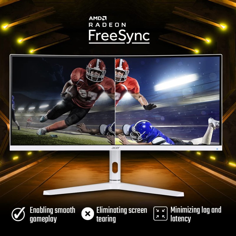 Acer XZ306CX 29.5 Inch (74.93 Cm) Ultrawide 21:9 1500R Curve 2560 X 1080 Pixels LCD Monitor with LED Backlight I 1 MS VRB I 200 Hz I HDR 400 I DCI-P3 93% I AMD Free Sync I 2XHDMI 1XDP I White Acer XZ306CX 29.5 Inch (74.93 Cm) Ultrawide 21:9 1500R Curve 2560 X 1080 Pixels LCD Monitor with LED Backlight I 1 MS VRB I 200 Hz I HDR 400 I DCI-P3 93% I AMD Free Sync I 2XHDMI 1XDP I White
