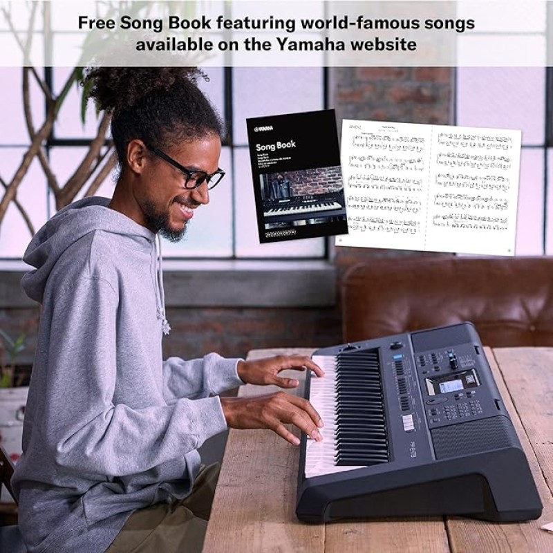 YAMAHA PSR-E473,61 KEYS PORTABLE KEYBOARD WITH POWER ADAPTOR, Black YAMAHA PSR-E473,61 KEYS PORTABLE KEYBOARD WITH POWER ADAPTOR, Black