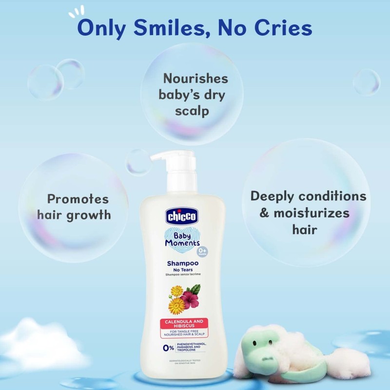 Chicco Baby Moments Shampoo for Tear-Free Bath times, Natural Ingredients, Suitable for baby’s tangle Free, smooth hair, No Phenoxyethanol and Parabens (500ml) Chicco Baby Moments Shampoo for Tear-Free Bath times, Natural Ingredients, Suitable for baby’s tangle Free, smooth hair, No Phenoxyethanol and Parabens (500ml)
