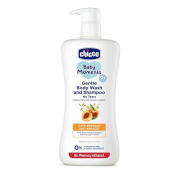 Chicco Baby Moments Gentle Body Wash And Shampoo For Rich Moisturised Skin & Soft Hair 500ml