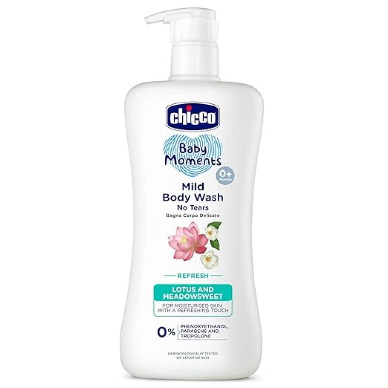 Chicco Baby Moments Mild Body Wash Refresh, New Advanced Formula With Natural Ingredients, No Tears & Soap-Free, Mild Formula For Babys Body Wash, No Phenoxyethanol And Parabens (500Ml) Chicco Baby Moments Mild Body Wash Refresh, New Advanced Formula With Natural Ingredients, No Tears & Soap-Free, Mild Formula For Babys Body Wash, No Phenoxyethanol And Parabens (500Ml)
