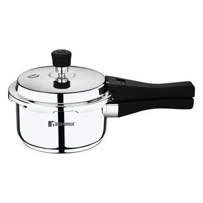 Bergner Sorrento Stainless Steel 2 Litres Outer Lid Pressure Cooker, 2 L Cooker with Outer Lid and Triply Base, Heavy Bottom, Easy Open and Close, Healthy Cooking, Induction Bottom and Gas Stove Ready Bergner Sorrento Stainless Steel 2 Litres Outer Lid Pressure Cooker, 2 L Cooker with Outer Lid and Triply Base, Heavy Bottom, Easy Open and Close, Healthy Cooking, Induction Bottom and Gas Stove Ready