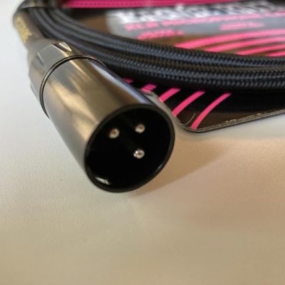 Ernieball 6390 5ft Braided Male Female XLR Microphone Cable Black