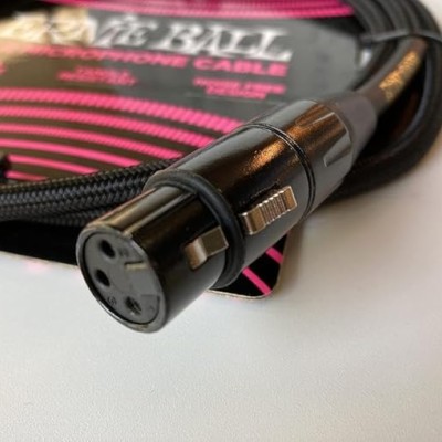 Ernieball 6390 5ft Braided Male Female XLR Microphone Cable Black