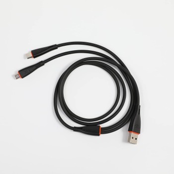 itel Two in One Charging Cable with Dual Micro + Micro, 2.1A Output and 1.2 Meter Length (Black) itel Two in One Charging Cable with Dual Micro + Micro, 2.1A Output and 1.2 Meter Length (Black)