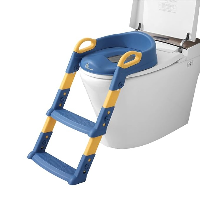 R for Rabbit Hilltop Potty Step Stool Training Seat with Ladder Step Up Non-Slip Steps Adjustable Foldable for Kids Baby 1 to 7 Years (Blue Yellow) R for Rabbit Hilltop Potty Step Stool Training Seat with Ladder Step Up Non-Slip Steps Adjustable Foldable for Kids Baby 1 to 7 Years (Blue Yellow)