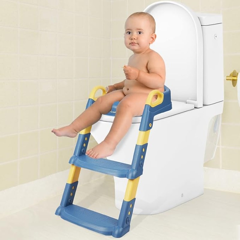 R for Rabbit Hilltop Potty Step Stool Training Seat with Ladder Step Up Non-Slip Steps Adjustable Foldable for Kids Baby 1 to 7 Years (Blue Yellow) R for Rabbit Hilltop Potty Step Stool Training Seat with Ladder Step Up Non-Slip Steps Adjustable Foldable for Kids Baby 1 to 7 Years (Blue Yellow)