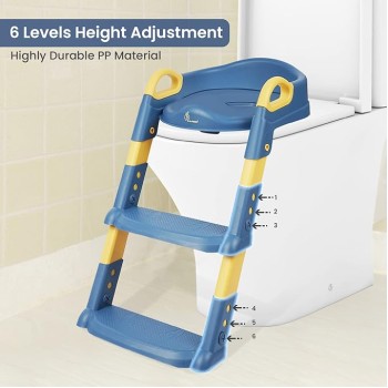 R for Rabbit Hilltop Potty Step Stool Training Seat with Ladder Step Up Non-Slip Steps Adjustable Foldable for Kids Baby 1 to 7 Years (Blue Yellow) R for Rabbit Hilltop Potty Step Stool Training Seat with Ladder Step Up Non-Slip Steps Adjustable Foldable for Kids Baby 1 to 7 Years (Blue Yellow)