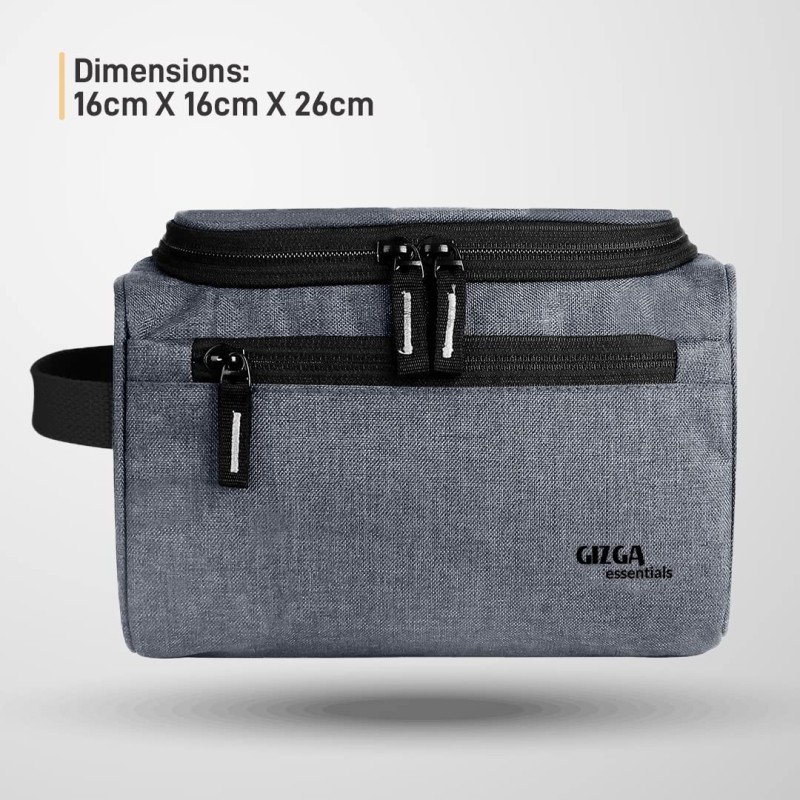 Gizga Essentials Travel Toiletry Kit Bag for Men & Women, Travel Organizer Case with Handle & Hook, Premium Zipper, Multiple Pockets, Multi-Utility Pouch for Shaving Makeup Cosmetics, Light Grey Gizga Essentials Travel Toiletry Kit Bag for Men & Women, Travel Organizer Case with Handle & Hook, Premium Zipper, Multiple Pockets, Multi-Utility Pouch for Shaving Makeup Cosmetics, Light Grey