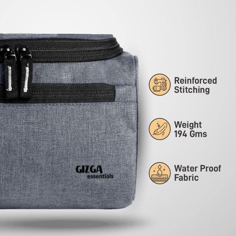 Gizga Essentials Travel Toiletry Kit Bag for Men & Women, Travel Organizer Case with Handle & Hook, Premium Zipper, Multiple Pockets, Multi-Utility Pouch for Shaving Makeup Cosmetics, Light Grey Gizga Essentials Travel Toiletry Kit Bag for Men & Women, Travel Organizer Case with Handle & Hook, Premium Zipper, Multiple Pockets, Multi-Utility Pouch for Shaving Makeup Cosmetics, Light Grey