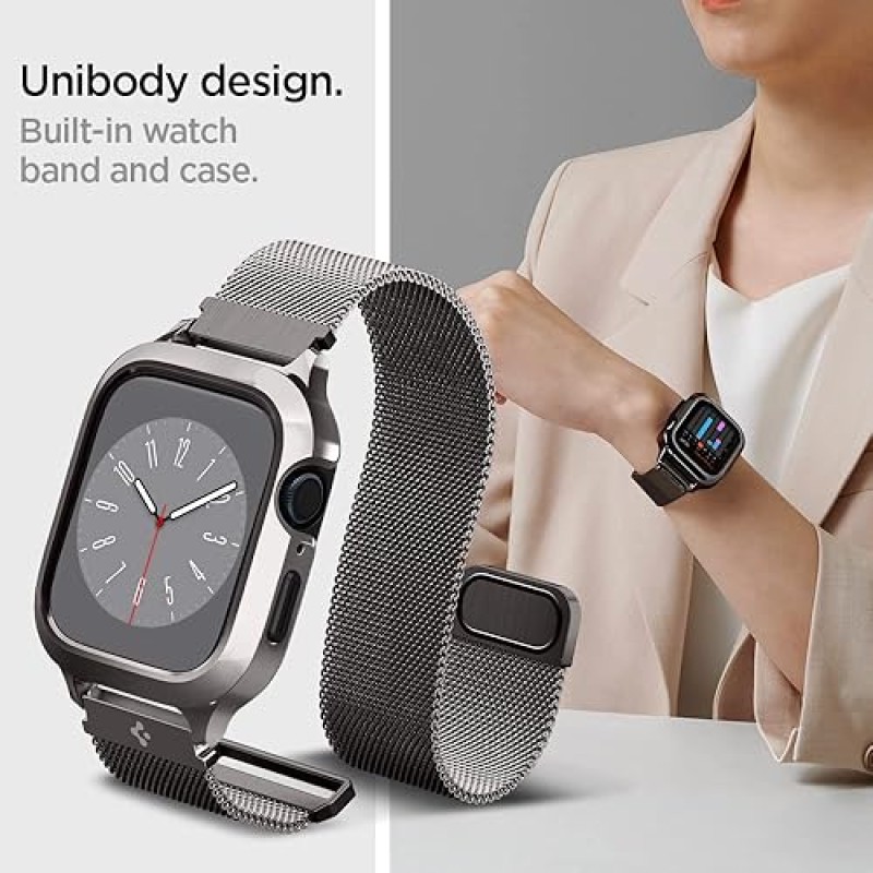 Spigen Metal Fit Pro Designed for Apple Watch Case with Band Series 9/8/SE2/7/6/SE/5/4 (41mm/40mm) - Black Spigen Metal Fit Pro Designed for Apple Watch Case with Band Series 9/8/SE2/7/6/SE/5/4 (41mm/40mm) - Black