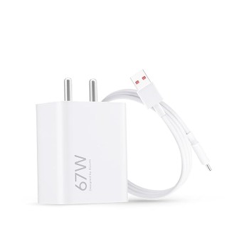 Mi Xiaomi Original 67W Fast Charger Combo/Rapid Charging with Qualcomm Quick Charge 3.0. Includes USB Type-C 6A Fast Charge Cable. Compatable with mobiles, laptops, and Power Banks (White)
