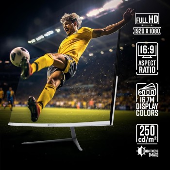 ZEBRONICS AC32FHD LED Monitor, 32 inch (81.28cm), 250 nits, 75hz, 1800R Curved wide screen, FHD, 1080p, Wall Mountable, VGA, HDMI, Ultra Slim Bezel, Metal stand, Built-in Speakers ZEBRONICS AC32FHD LED Monitor, 32 inch (81.28cm), 250 nits, 75hz, 1800R Curved wide screen, FHD, 1080p, Wall Mountable, VGA, HDMI, Ultra Slim Bezel, Metal stand, Built-in Speakers