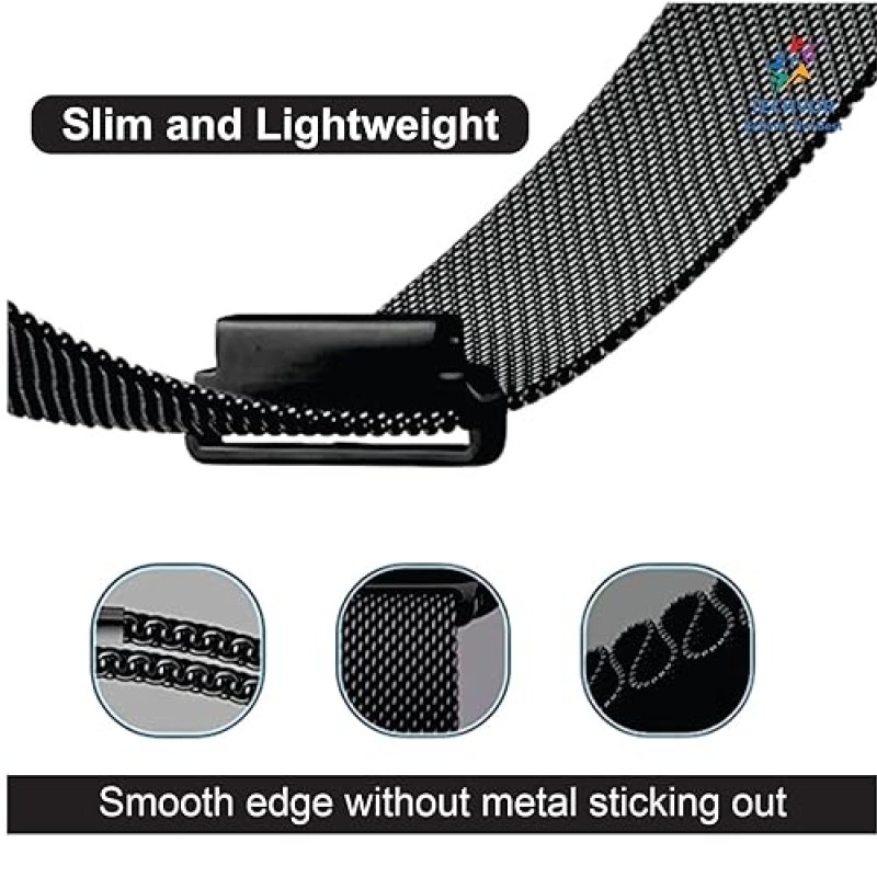 Techvor 22mm Stainless Steel Adjustable Magnetic Strap Band Compatible for Realme Watch S/Realme Watch S Pro (Black) Techvor 22mm Stainless Steel Adjustable Magnetic Strap Band Compatible for Realme Watch S/Realme Watch S Pro (Black)