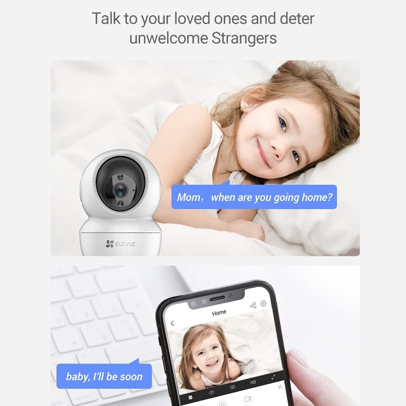 EZVIZ by HIKVISION |2K/4MP QHD Resolution Indoor Smart WiFi Baby/Pet Monitor Camera |Smart Night Vision |360 Visual Coverage |Motion Detection |Two-Way Talk |Micro SD Slot up to 256GB (C6N),White EZVIZ by HIKVISION |2K/4MP QHD Resolution Indoor Smart WiFi Baby/Pet Monitor Camera |Smart Night Vision |360 Visual Coverage |Motion Detection |Two-Way Talk |Micro SD Slot up to 256GB (C6N),White