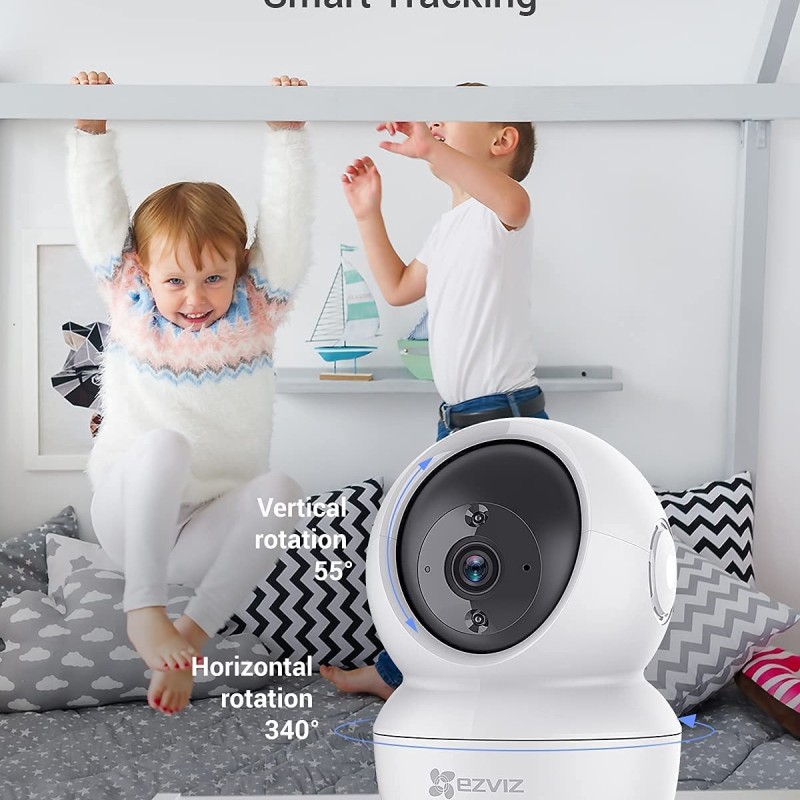 EZVIZ by HIKVISION |2K/4MP QHD Resolution Indoor Smart WiFi Baby/Pet Monitor Camera |Smart Night Vision |360 Visual Coverage |Motion Detection |Two-Way Talk |Micro SD Slot up to 256GB (C6N),White EZVIZ by HIKVISION |2K/4MP QHD Resolution Indoor Smart WiFi Baby/Pet Monitor Camera |Smart Night Vision |360 Visual Coverage |Motion Detection |Two-Way Talk |Micro SD Slot up to 256GB (C6N),White