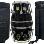 GT Manufacture Professional Dholak with Glassy Black Finish With Multi Feature Bag