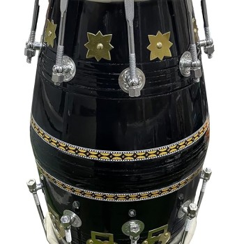 GT Manufacture Professional Dholak with Glassy Black Finish With Multi Feature Bag GT Manufacture Professional Dholak with Glassy Black Finish With Multi Feature Bag