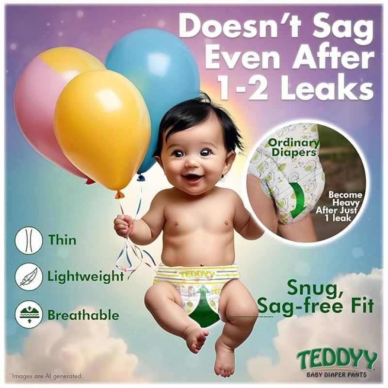 TEDDYY Baby Easy Pant Diapers Large 62 Count (Pack of 1), 9-14 kgs, 10 hrs Leak Protection, Anti - Bacterial TEDDYY Baby Easy Pant Diapers Large 62 Count (Pack of 1), 9-14 kgs, 10 hrs Leak Protection, Anti - Bacterial