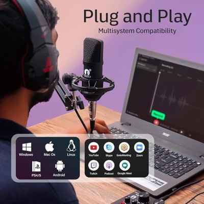 Cezo BM 800 Condenser Microphone Kit Set with V8 Sound Card, Boom Arm Stand, Pop Shield Recording Studio Equipment Full Set with 3.5mm Mic for Smartphones Live Streaming Youtubers - Black Cezo BM 800 Condenser Microphone Kit Set with V8 Sound Card, Boom Arm Stand, Pop Shield Recording Studio Equipment Full Set with 3.5mm Mic for Smartphones Live Streaming Youtubers - Black