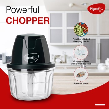 Pigeon Zoom Electric Chopper 350 ml, Portable with 3 Stainless Steel Blades for Effortlessly Chopping Vegetables and Fruits - Green, 30 Watts Pigeon Zoom Electric Chopper 350 ml, Portable with 3 Stainless Steel Blades for Effortlessly Chopping Vegetables and Fruits - Green, 30 Watts