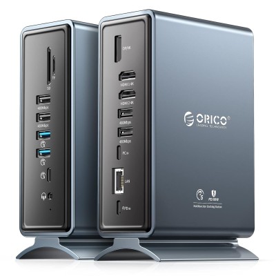 ORICO USB C Triple Display Docking Station for MacBook Pro M1, Mac, Window with Dual 4K HDMI, 8 USB Ports, Display Port, 100W PD, RJ45, 3.5mm Audio, TF/SD Extended Display for macOS ORICO USB C Triple Display Docking Station for MacBook Pro M1, Mac, Window with Dual 4K HDMI, 8 USB Ports, Display Port, 100W PD, RJ45, 3.5mm Audio, TF/SD Extended Display for macOS