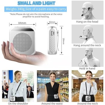 ZORBES� Voice Amplifier for Teachers - Microphone Headset Set 2200 mAh, with Headset Microphone Support TF Card/U Flash Disk, Portable Voice Amplifier for Teachers, tour guide, coach, speaker ZORBES� Voice Amplifier for Teachers - Microphone Headset Set 2200 mAh, with Headset Microphone Support TF Card/U Flash Disk, Portable Voice Amplifier for Teachers, tour guide, coach, speaker