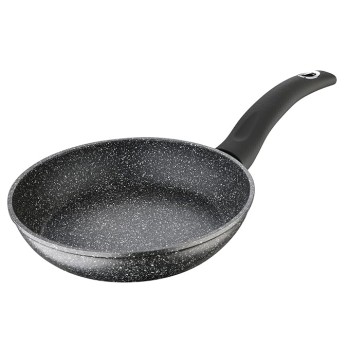 Bergner Orion NonStick 24 cm Fry Pan/ Skillet, 100% Recyclable, For Low Oil Sauté/Pancake/ Crepe/Eggs/Paratha/Toasts, Textured Soft Touch Handle, Granite Finish, Induction & Gas ready, 1-Year Warranty