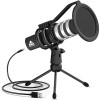Audio Array AM-C4 USB Plug & Play Condenser Microphone with Tripod, Pop-Filter & Shock Mount | for Conference, Gaming, Podcasting, Voice Over, YouTube, Skype, Zoom & Live Streaming on iOS,Windows Audio Array AM-C4 USB Plug & Play Condenser Microphone with Tripod, Pop-Filter & Shock Mount | for Conference, Gaming, Podcasting, Voice Over, YouTube, Skype, Zoom & Live Streaming on iOS,Windows