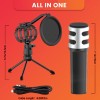 Audio Array AM-C4 USB Plug & Play Condenser Microphone with Tripod, Pop-Filter & Shock Mount | for Conference, Gaming, Podcasting, Voice Over, YouTube, Skype, Zoom & Live Streaming on iOS,Windows Audio Array AM-C4 USB Plug & Play Condenser Microphone with Tripod, Pop-Filter & Shock Mount | for Conference, Gaming, Podcasting, Voice Over, YouTube, Skype, Zoom & Live Streaming on iOS,Windows