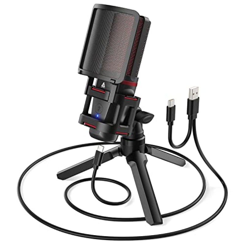 Audio Array AM-C6 USB Plug & Play Condenser Microphone Kit | with pop-Filter & Shock Mount | 3.5 mm No Latency Monitoring, Volume Control & Mute Button | Gaming, Podcasting & Streaming Audio Array AM-C6 USB Plug & Play Condenser Microphone Kit | with pop-Filter & Shock Mount | 3.5 mm No Latency Monitoring, Volume Control & Mute Button | Gaming, Podcasting & Streaming