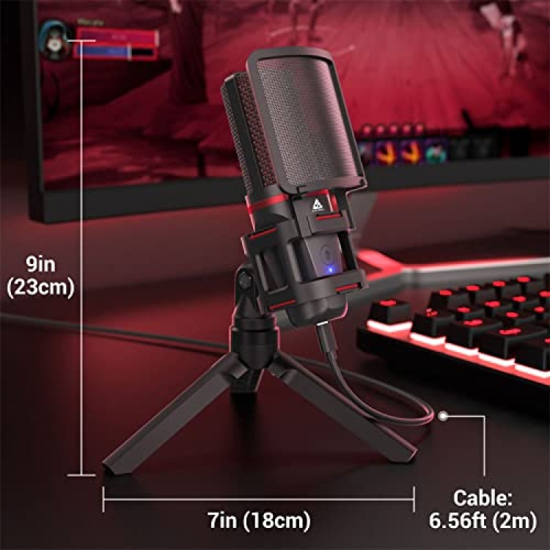 Audio Array AM-C6 USB Plug & Play Condenser Microphone Kit | with pop-Filter & Shock Mount | 3.5 mm No Latency Monitoring, Volume Control & Mute Button | Gaming, Podcasting & Streaming Audio Array AM-C6 USB Plug & Play Condenser Microphone Kit | with pop-Filter & Shock Mount | 3.5 mm No Latency Monitoring, Volume Control & Mute Button | Gaming, Podcasting & Streaming
