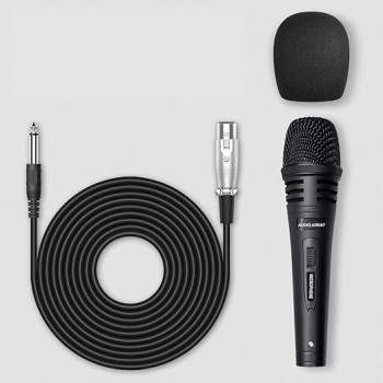 Audio Array AM-C3 XLR to TRS Dynamic Handheld Karaoke Microphone | Premium Metal Built with 3M Cable | Singing, Public Meetings, Studio Recording, Live Show, Party, Church, Wedding