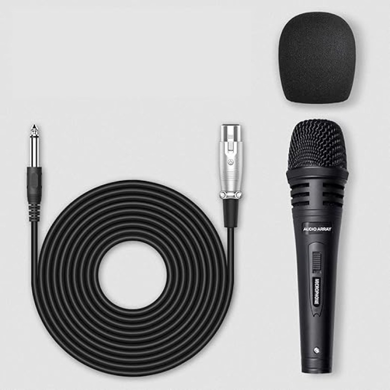 Audio Array AM-C3 XLR to TRS Dynamic Handheld Karaoke Microphone | Premium Metal Built with 3M Cable | Singing, Public Meetings, Studio Recording, Live Show, Party, Church, Wedding Audio Array AM-C3 XLR to TRS Dynamic Handheld Karaoke Microphone | Premium Metal Built with 3M Cable | Singing, Public Meetings, Studio Recording, Live Show, Party, Church, Wedding