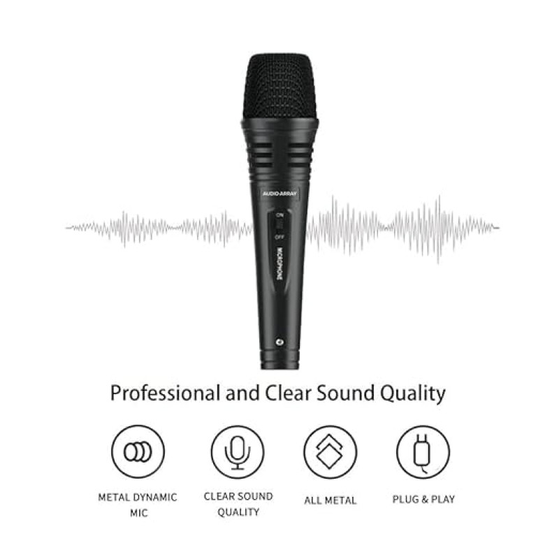 Audio Array AM-C3 XLR to TRS Dynamic Handheld Karaoke Microphone | Premium Metal Built with 3M Cable | Singing, Public Meetings, Studio Recording, Live Show, Party, Church, Wedding Audio Array AM-C3 XLR to TRS Dynamic Handheld Karaoke Microphone | Premium Metal Built with 3M Cable | Singing, Public Meetings, Studio Recording, Live Show, Party, Church, Wedding