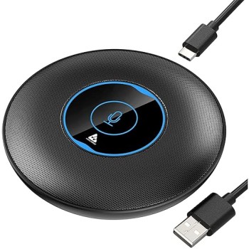 Audio Array AM-C5 USB Plug & Play Conference Mic for Mac OS & Windows | Conference, Recording, Skype, Online Class with Range Upto 5M | One Touch Mute Button & Light Indicator (NOT A Speaker)