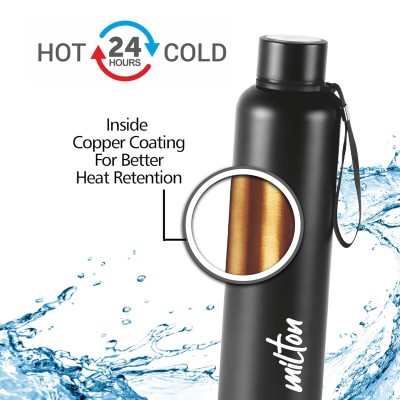 MILTON Aura 1000 Thermosteel Bottle, 1050 ml Water Bottles, 24 Hours Hot and Cold, Easy to Carry, Easy Grip, Rust Proof, Tea, Coffee, Office, Travel Bottle, Black MILTON Aura 1000 Thermosteel Bottle, 1050 ml Water Bottles, 24 Hours Hot and Cold, Easy to Carry, Easy Grip, Rust Proof, Tea, Coffee, Office, Travel Bottle, Black